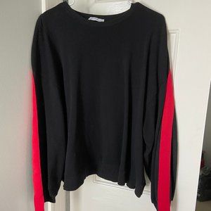 Zara Oversized Sweatshirt with Ribbon Tab Accent